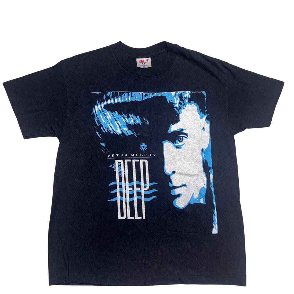 Vintage Peter Murphy T Shirt Medium Black Single Stitch Deep Punk Goth 90s USA